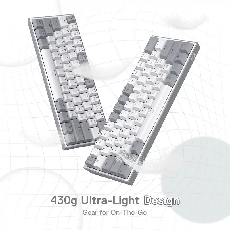 Redragon Fizz K617 White and Grey- RED SWITCH Redragon Fizz K617 White and Grey- RED SWITCH